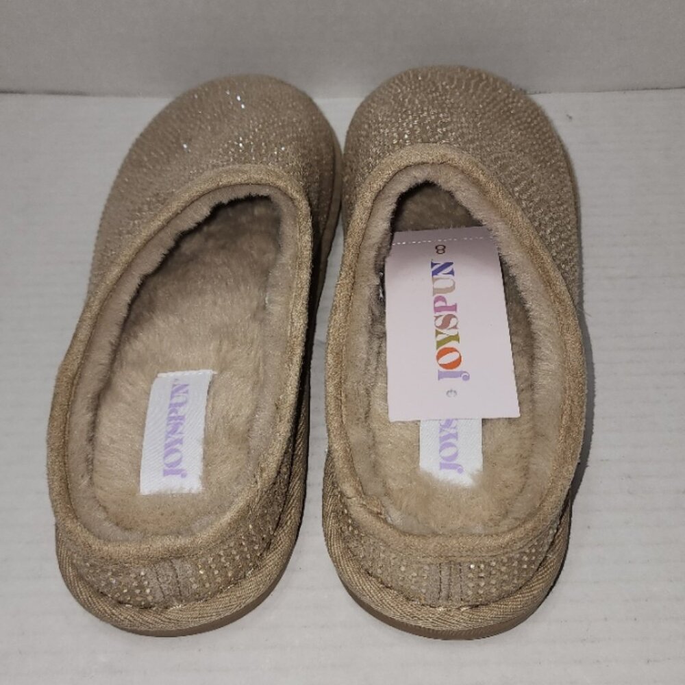 New Joyspun Studded Slippers - Tan - Size 8 - Faux Rhinestones - Picture 7 of 9